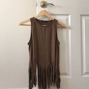 Suede Fringe top